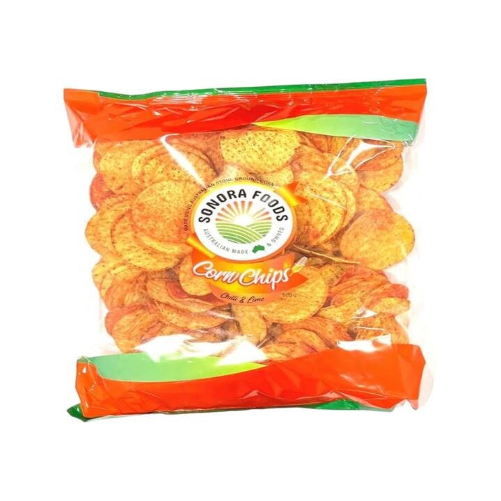 Sonora Foods Corn Chips - Chili & Lime Flavor, 500g