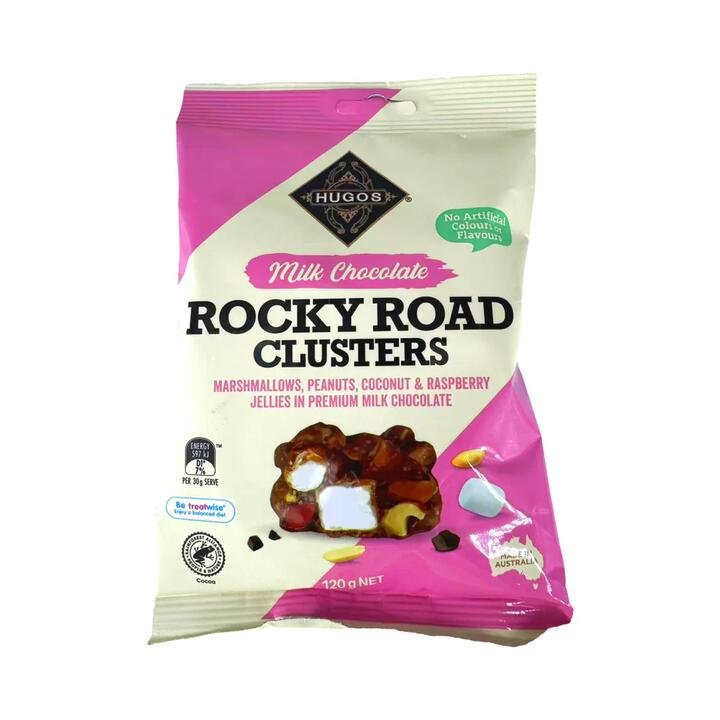 Hugo’s Rocky Road Clusters – Milk Chocolate, 120g Gourmet Grocer Hugo's Rocky Road Clusters - Milk Chocolate, 120g