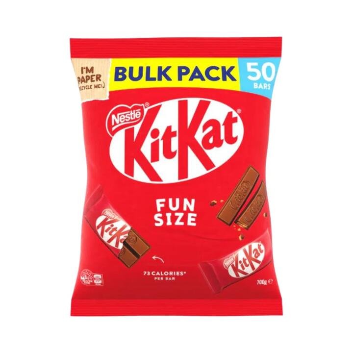 Nestlé KitKat Fun Size Chocolate Wafer Bars – Bulk Pack of 50 (14g Each) – 700g Gourmet Grocer Nestlé KitKat Fun Size Chocolate Wafer Bars - Bulk Pack of 50 (14g Each) - 700g
