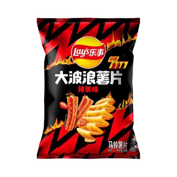 Lay's Wavy Potato Chips - Spicy Strips Flavor - 70g