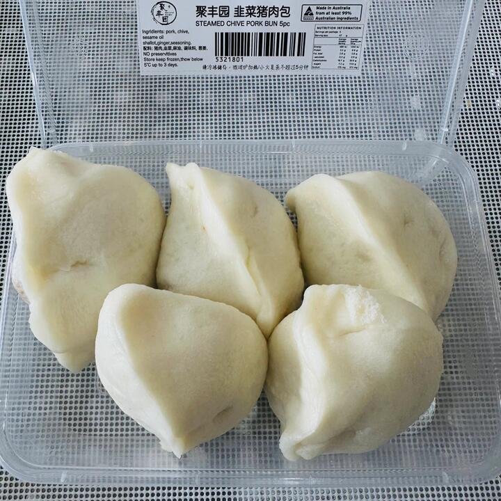 Jufengyuan Frozen Chive & Pork Mini Buns - 5 Pieces, 250g