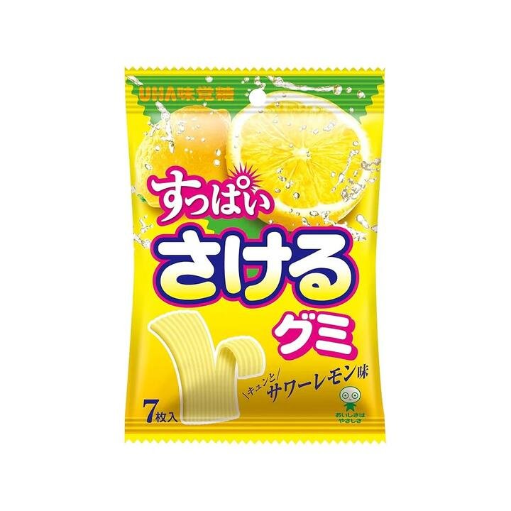 UHA Sakure Peelable Sour Lemon Gummy Candy 30g – Tangy Strip Gummies from Japan Gourmet Grocer UHA Sakure Peelable Sour Lemon Gummy Candy 30g – Tangy Strip Gummies from Japan