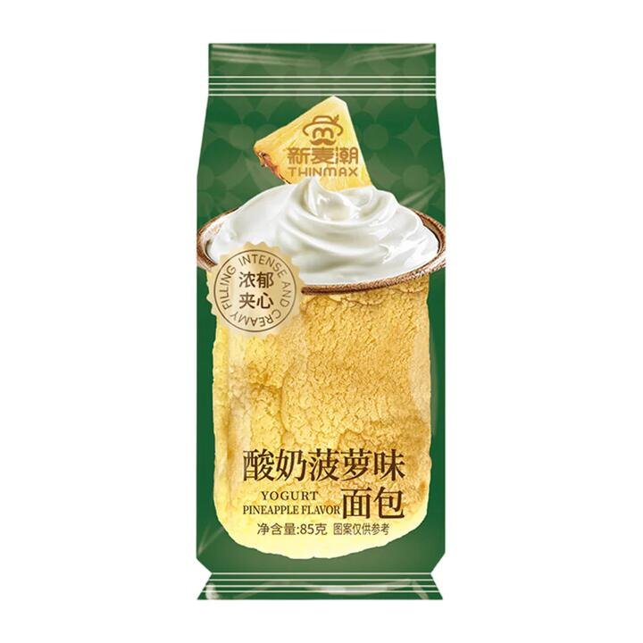 Thinmax Yogurt Pineapple Bread 85g – Soft Cream-Filled Snack Cake
