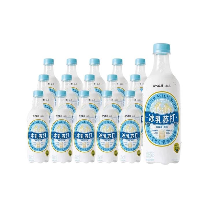 Genki Forest Kefir Milk Soda – Yogurt-Style Sparkling Drink 450ml × 15 Bottles