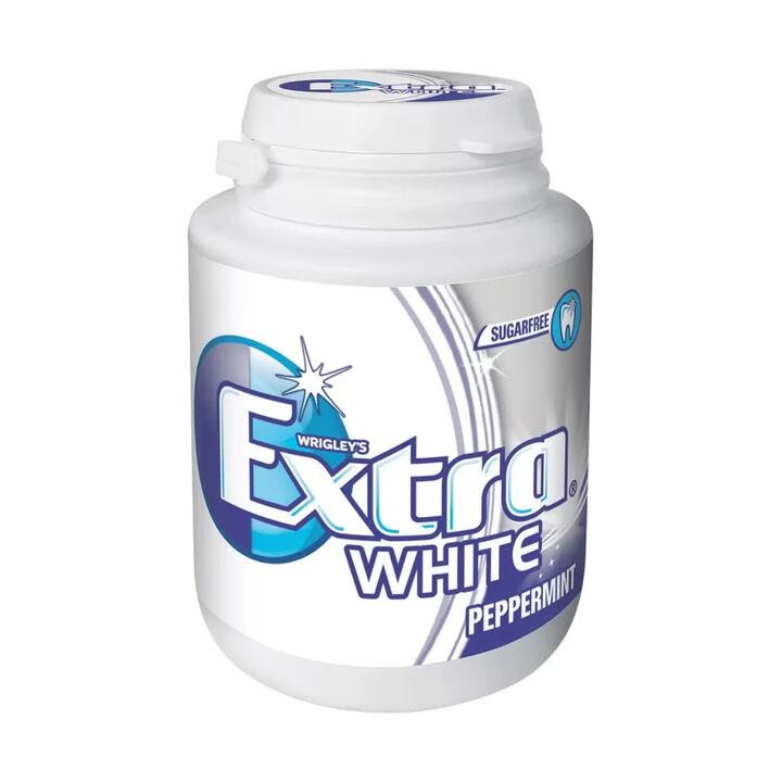 Wrigley's Extra White Sugar-Free Peppermint Chewing Gum – 64g Bottle
