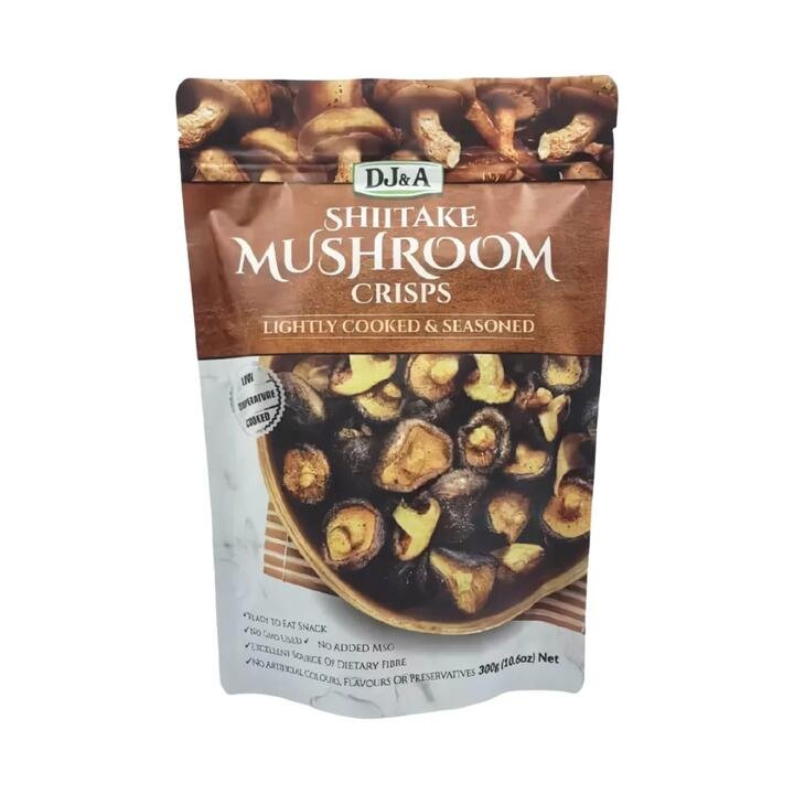 DJ&A Shiitake Mushroom Crisps – Lightly Cooked & Seasoned Snack 300g