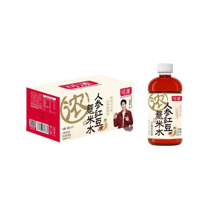 Keyang Ginseng, Red Bean & Coix Seed Drink – 530ml × 15 Bottles – Chinese Herbal Grain Beverage