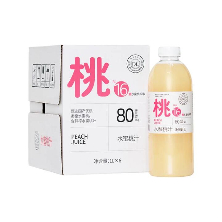 DL 100% Honey Peach Juice – Case of 6 x 1L Bottles