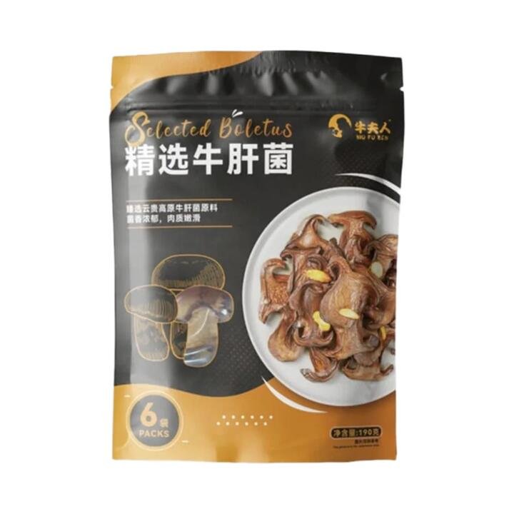 Niu Fu Ren Selected Dried Boletus Mushrooms (Porcini) – 6 Sachets, 190g