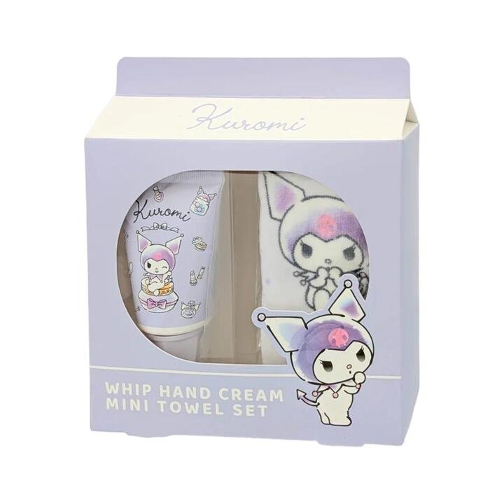 Shobido Kuromi Whip Hand Cream & Mini Towel Gift Set – Cute Sanrio Skincare & Accessory Pack