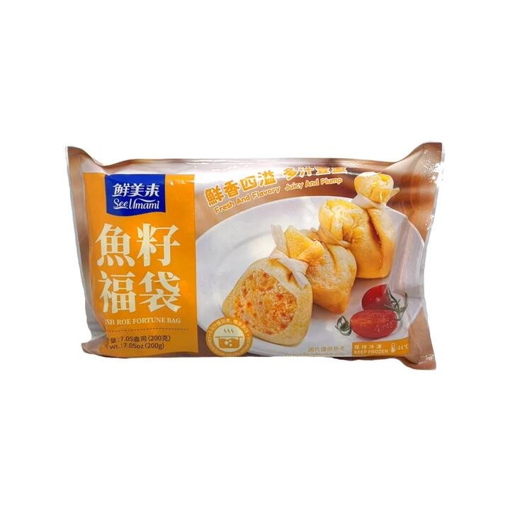 Seelmami Fish Roe Fortune Bags 200g – Frozen Stuffed Tofu Pockets for Hot Pot & Stir-Fries