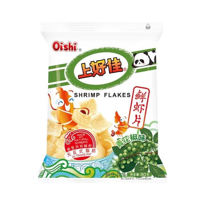 Oishi Shrimp Flakes – Green Sichuan Pepper Flavour 80g