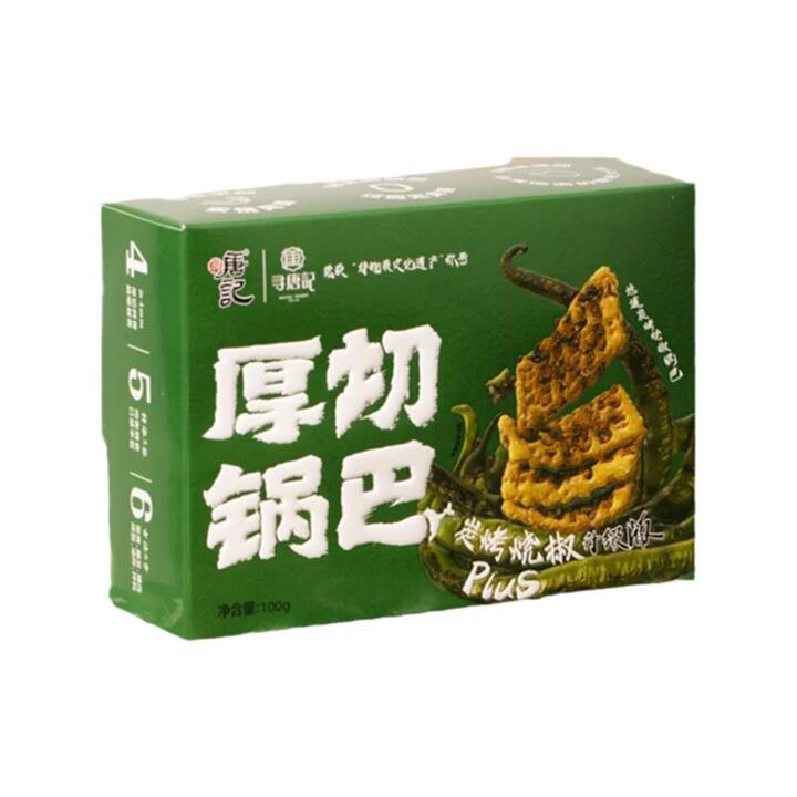 Xuntangji Thick-Cut Guoba Rice Crackers – Charcoal-Grilled Chili Pepper (Spicy) 100g Gourmet Grocer Xuntangji Thick-Cut Guoba Rice Crackers - Charcoal-Grilled Chili Pepper (Spicy) 100g