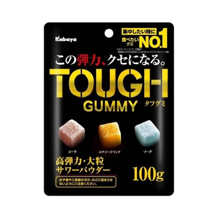 Kabaya Tough Gummy – Cola, Energy Drink & Soda Mix 100g - Extra Chewy Sour-Coated Gummies