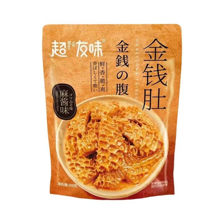 Chaoyouwei Plant-Based Honeycomb Tripe – Sesame Sauce Flavor 90g - Vegetarian Tripe Snack