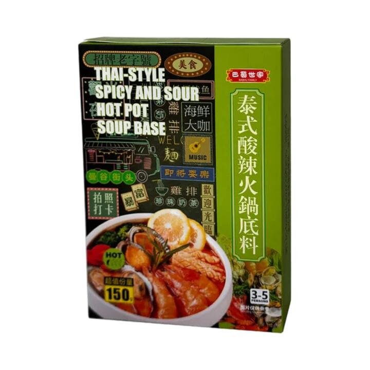Bashu Family Thai-Style Spicy & Sour Hot Pot Soup Base 150g - Tom Yum Flavor