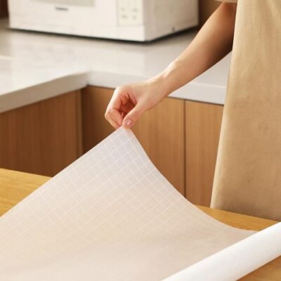 FaSoLa Antibacterial Cabinet Liner – Checkered Pattern, Transparent Gourmet Grocer FaSoLa Antibacterial Cabinet Liner - Checkered Pattern, Transparent