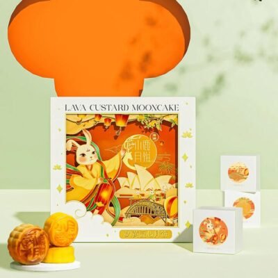 Sweet Lu Custard Lava Mooncake Gift Box 4 Pieces D3