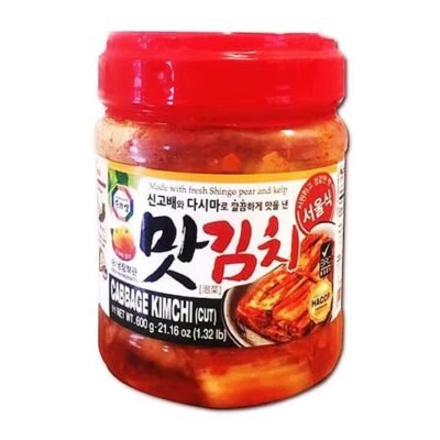 Surasang Cut Cabbage Kimchi 1.2kg (Kimchi Chou) Family Pack – Double-Size Fermented Napa Kimchi with Shingo Pear & Kelp Seasoning