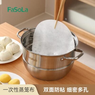 FaSoLa Disposable Steamer Liners – 30cm Diameter, White (30pcs x 2) Gourmet Grocer FaSoLa Disposable Steamer Liners - 30cm Diameter, White (30pcs x 2)