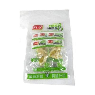 YouCai Pickled Chili Chicken Feet – 5 Packs, 128g - Pickled Pepper Chicken Feet Snack