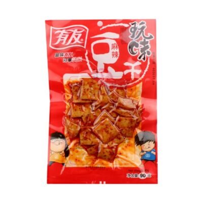 YouYou Spicy Mala Tofu Snack (Dougan) 90g Gourmet Grocer YouYou Spicy Mala Tofu Snack (Dougan) 90g