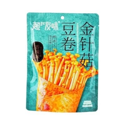 Chaoyouwei Spicy Enoki Mushroom Tofu Rolls 100g – Tofu Skin (Yuba) Snack Gourmet Grocer Chaoyouwei Spicy Enoki Mushroom Tofu Rolls 100g - Tofu Skin (Yuba) Snack