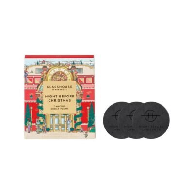 Glasshouse Fragrances Night Before Christmas Replacement Scent Disks – 3 Pack (2025 Christmas Gift Box) - Car Diffuser Refills