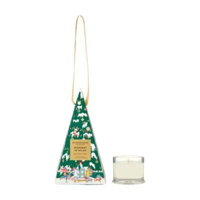 Glasshouse Fragrances Midnight in Milan Scented Candle Ornament – Saffron & Rose, 30g (Christmas 2025 Limited Edition)