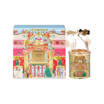 Glasshouse Fragrances A Tahaa Affair Vanilla Caramel Candle Gift Set with Spinning Carousel – 380g (2025 Christmas)