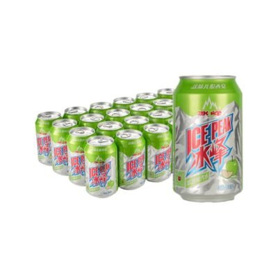 Ice Peak Apple Soda 330ml x 24 Cans - Sparkling Apple Soft Drink