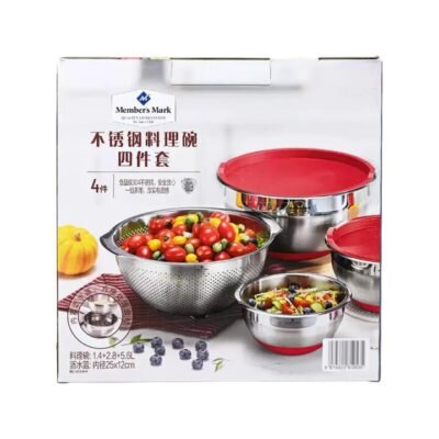 Member’s Mark Stainless Steel Mixing Bowl Set, 4-Piece (3 Bowls + Colander) – Limited Import Gourmet Grocer Member's Mark Stainless Steel Mixing Bowl Set, 4-Piece (3 Bowls + Colander) – Limited Import