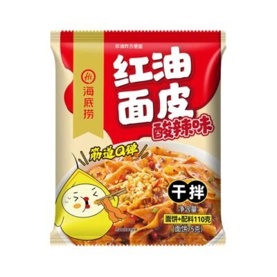 Haidilao Chili Oil Noodle Sheets – Hot & Sour 110g - Sichuan-Style Wide Noodles