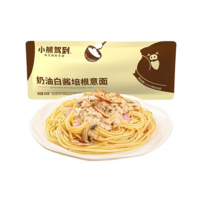 XiaoXiong Jiadao Creamy Bacon Spaghetti 215g – Bacon Pasta with Cream Béchamel Sauce Gourmet Grocer XiaoXiong Jiadao Creamy Bacon Spaghetti 215g - Bacon Pasta with Cream Béchamel Sauce
