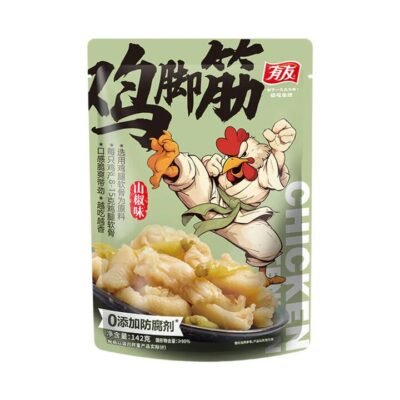 Youyou Pickled Chicken Feet Tendons (Green Peppercorn Flavor) 750g – Limited Import Gourmet Grocer Youyou Pickled Chicken Feet Tendons (Green Peppercorn Flavor) 750g - Limited Import