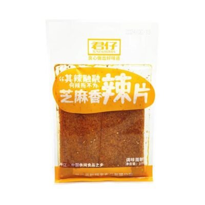 Junzai Spicy Sesame Chilli Snack Slices 109g - Chinese Wheat Snack Sheets