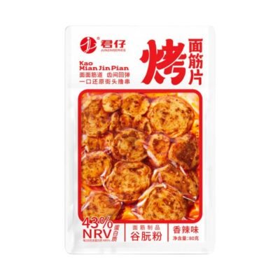 Junzai Spicy Roasted Wheat Gluten Slices 80g - Chinese Street-Style Wheat Gluten Snack
