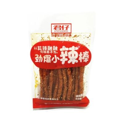 Junzai Extra Spicy Little Chili Sticks 109g - Chinese Spicy Wheat Snack Sticks