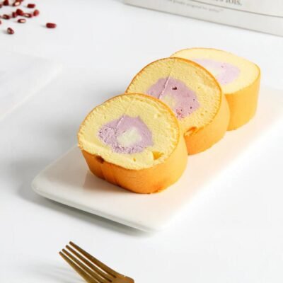 Frozen Taro Milk Swiss Roll Cake - 4 Pieces 190g