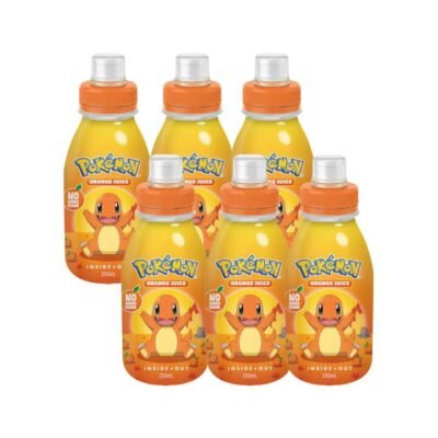 Pokémon No Added Sugar Orange Juice 250mL x 6 Bottles - Kids Juice Drink Pack