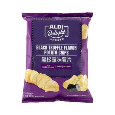 Aldi Delight Black Truffle Flavoured Potato Chips 120g – Limited Import