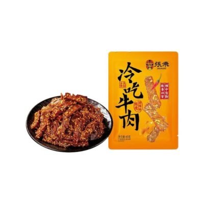 Zhangfei Spicy Beef Strips with Tangerine Peel 45g – Sichuan-Style Cold-Eat Beef Snack