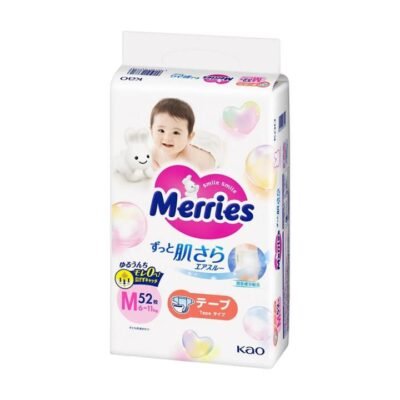 Kao Merries Baby Tape Nappies M 6kg – 52 Pack Gourmet Grocer Kao Merries Baby Tape Nappies M 6kg – 52 Pack