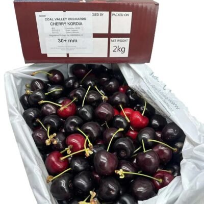 Coal Valley Orchards Tasmanian Kordia Cherries 2kg Gift Box – 30+mm Gourmet Grocer Coal Valley Orchards Tasmanian Kordia Cherries 2kg Gift Box - 30+mm