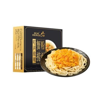 Kerisom Frozen Crab Roe Noodles 320g - Chinese-Style Tossed Noodles with Crab Roe Sauce