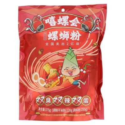 Xiluohui Double Stinky Double Spicy Double Egg Luosifen 375g - Instant Snail Rice Noodles