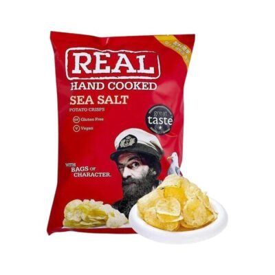 Real Hand Cooked Sea Salt Potato Crisps 450g - Sea Salt Potato Chips