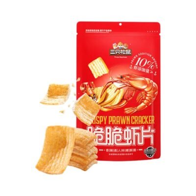 Three Squirrels Crispy Prawn Crackers – Spicy Crayfish Flavour 200g