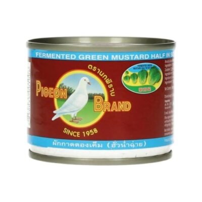 Pigeon Brand Fermented Green Mustard in Soy Sauce 140g - Pickled Mustard Greens for Vietnamese Spring Rolls & Salads