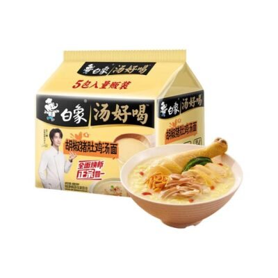 Baixiang Tanghaohe Pepper Pork Tripe & Chicken Soup Instant Noodles 116g x 5 Gourmet Grocer Baixiang Tanghaohe Pepper Pork Tripe & Chicken Soup Instant Noodles 116g x 5
